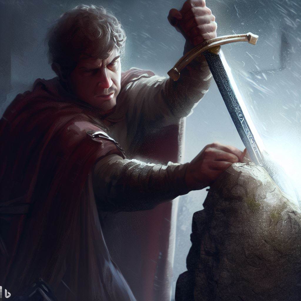 Arthur puxando a espada